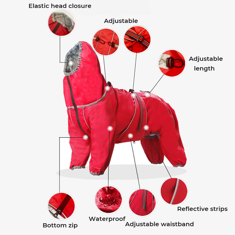 Gran chaqueta para perros al aire libre capa impermeable para perros ajustables para perros