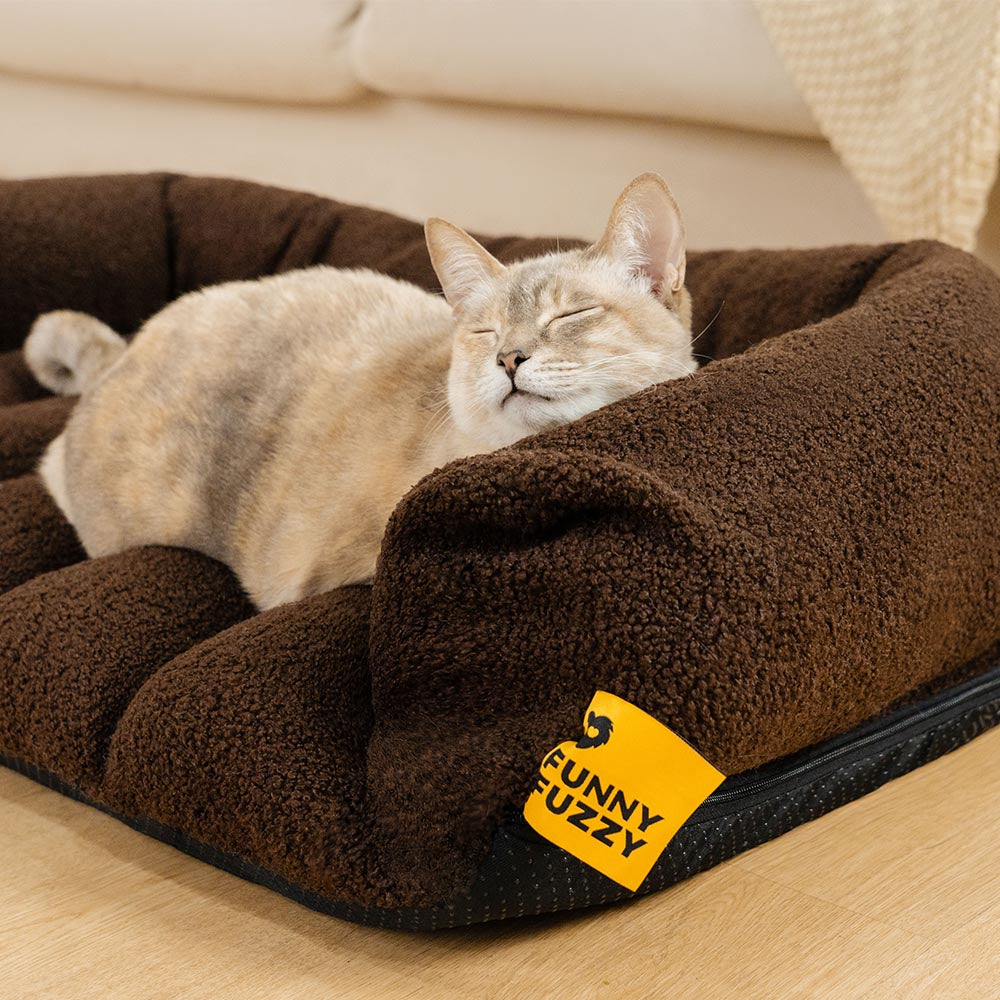 Bed de Golster de gato ortopédico de soporte de apoyo grande y grande - Naper nublado