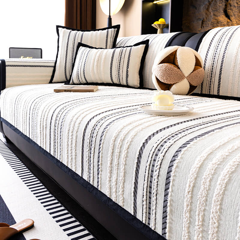 CHENILLE DE LUXURA Cubierta de sofá de protección para el sofá y sin deslizamiento de chenille