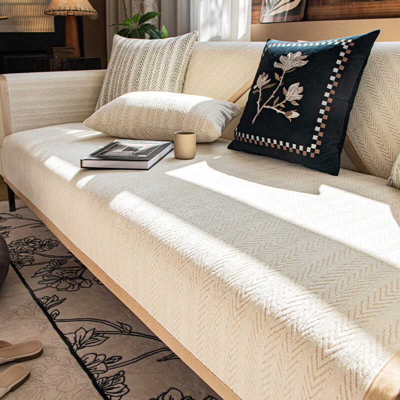 Housse de protection pour meubles en tissu chenille moderne, anti-rayures, antidérapante