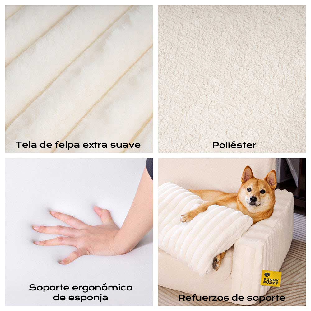 Cama ortopédica para humanos y perros con relleno cremoso y esponjoso: comodidad expandible