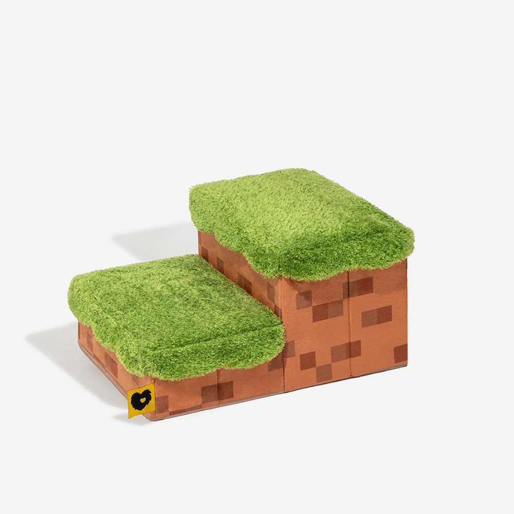 Escalera de mascotas plegable hecha a mano de píxeles retro con almacenamiento - Blocky PawGame