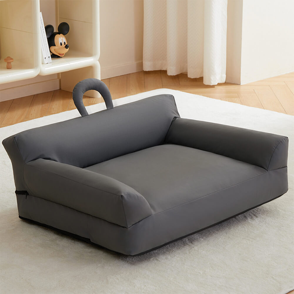 Cama moderna de sofá de respaldo de respaldo y gato