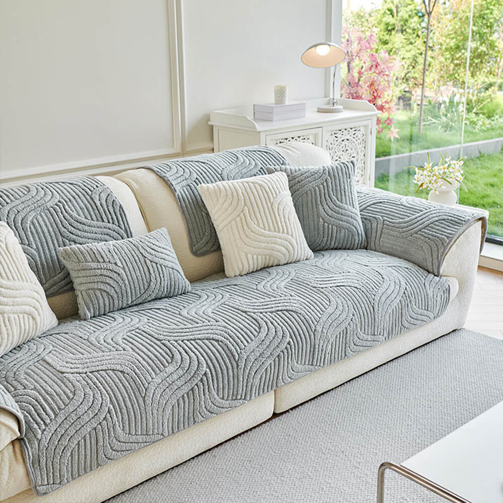 Cubierta moderna de sofá protector de sofá de sofá de lujo geométrico suave sin deslizamiento