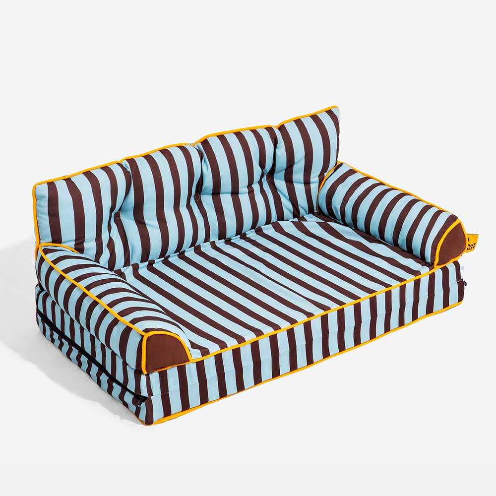 Cama de sofá de perros plegable de perros plegable impermeable de rayas - siesta soleada