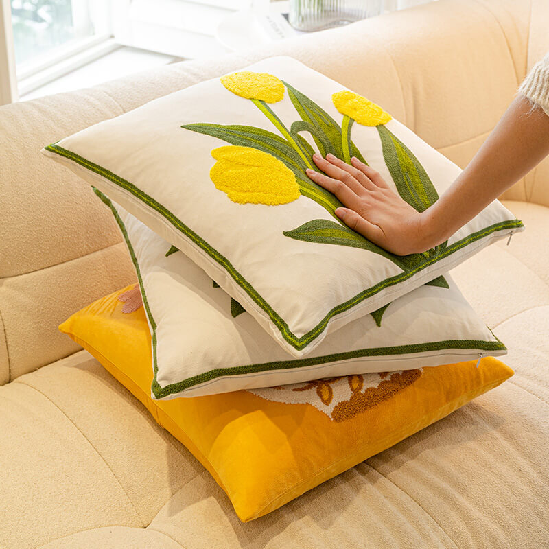 Almohada de decoración del ramo de girasol de tulipán Decoración del hogar