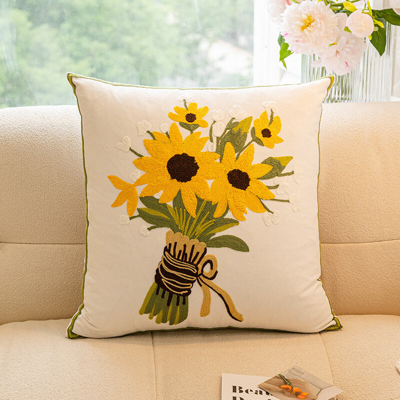 Almohada de decoración del ramo de girasol de tulipán Decoración del hogar