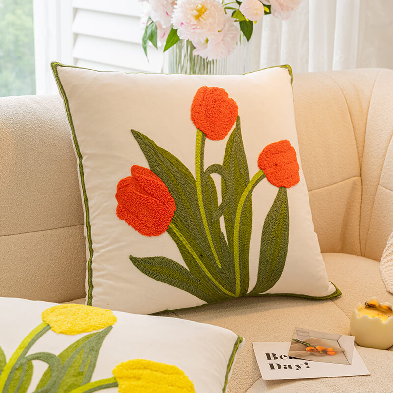 Almohada de decoración del ramo de girasol de tulipán Decoración del hogar
