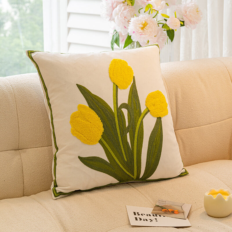 Almohada de decoración del ramo de girasol de tulipán Decoración del hogar