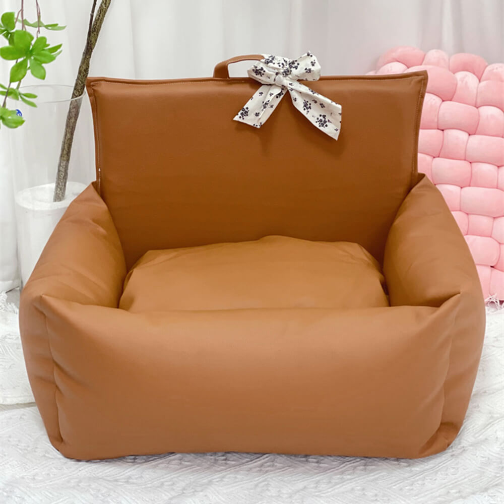 Wasserdichtes, kratzfestes Hundebett aus Kunstleder im Vintage-Stil mit Blumenmuster