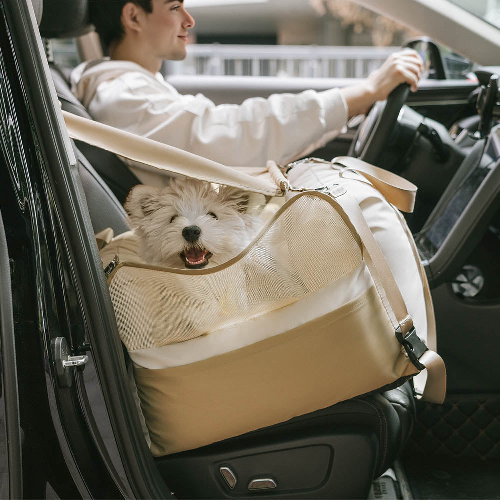 Asiento de Coche para Perros con Sombrilla - Pup Rover Impermeable y Transpirable para Protección Solar, Asiento Elevador para Perros
