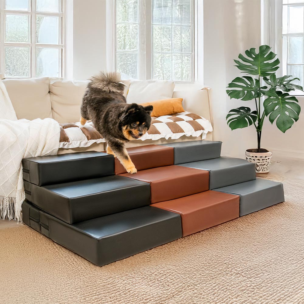 Escalera para mascotas modular de múltiples niveles de cuero PU impermeable y lavable