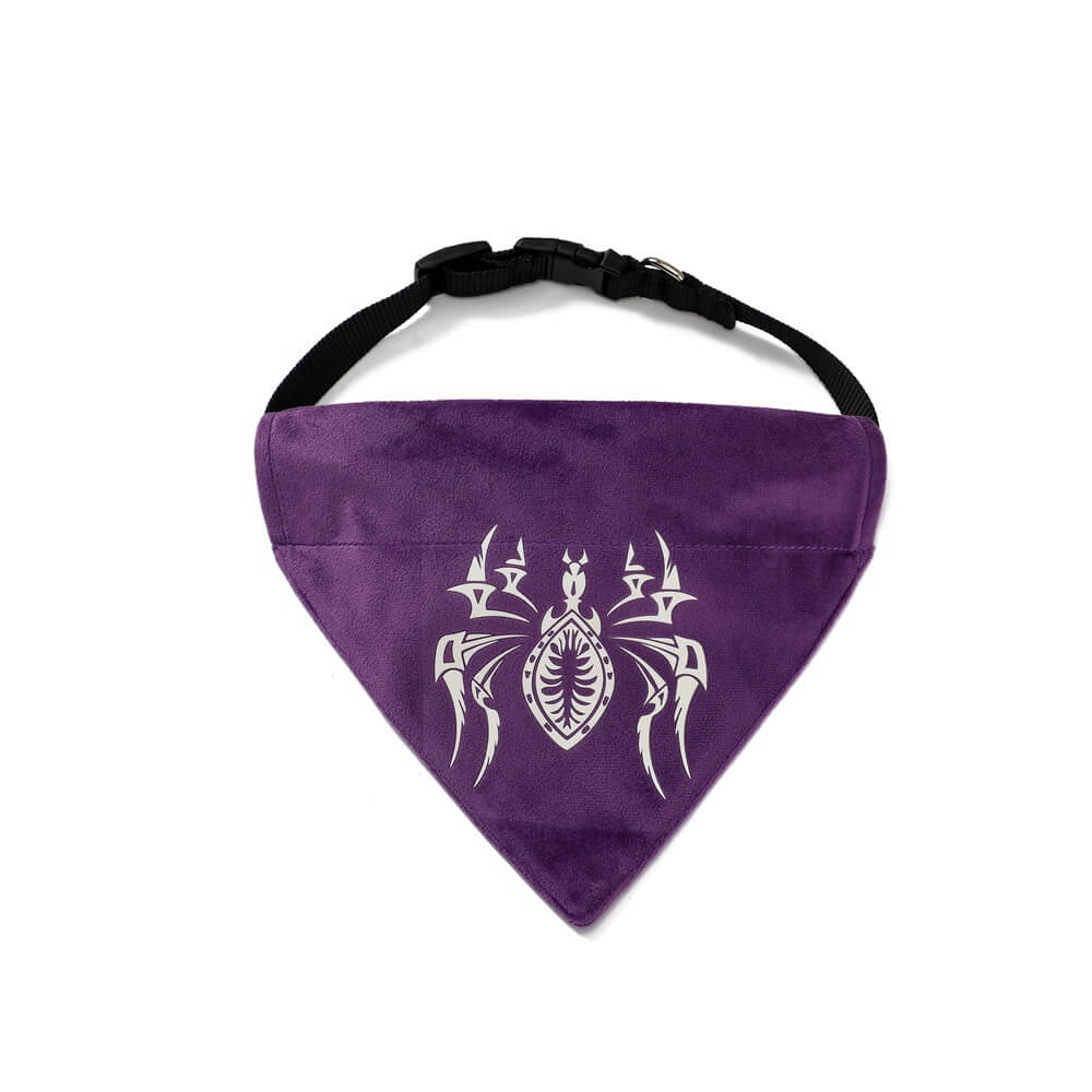 Luminoso Bandana de mascota de Halloween | Triángulo brillante y collar