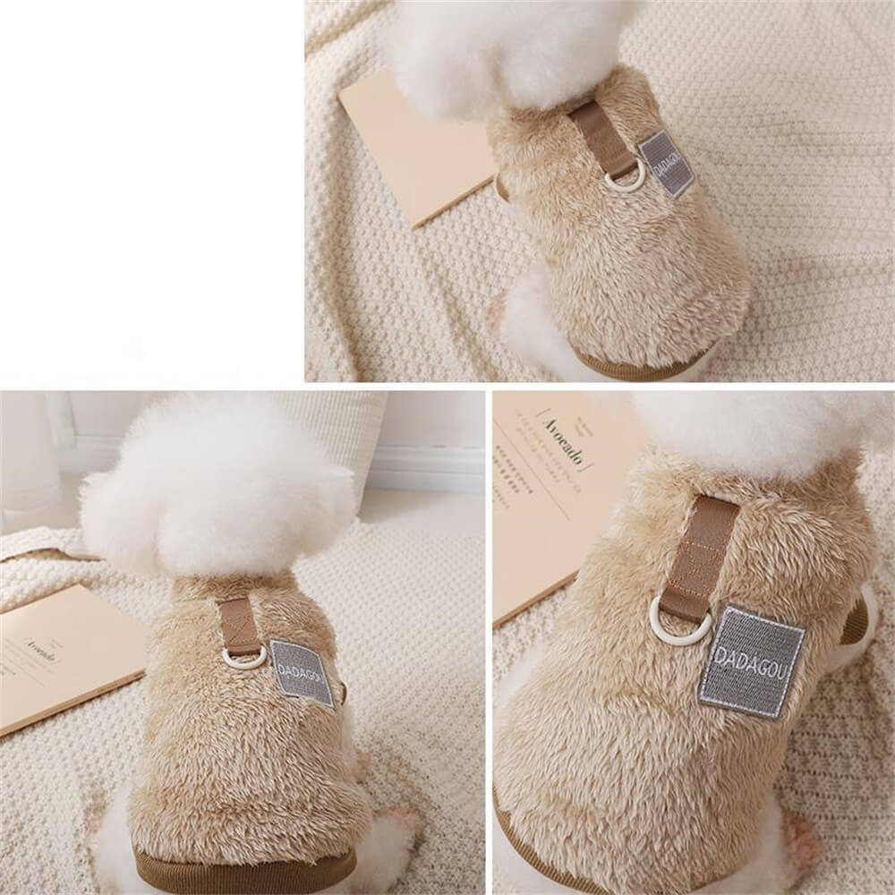 Chaleco de perro difuso cómodo y elegante: perfecto para caminatas de invierno