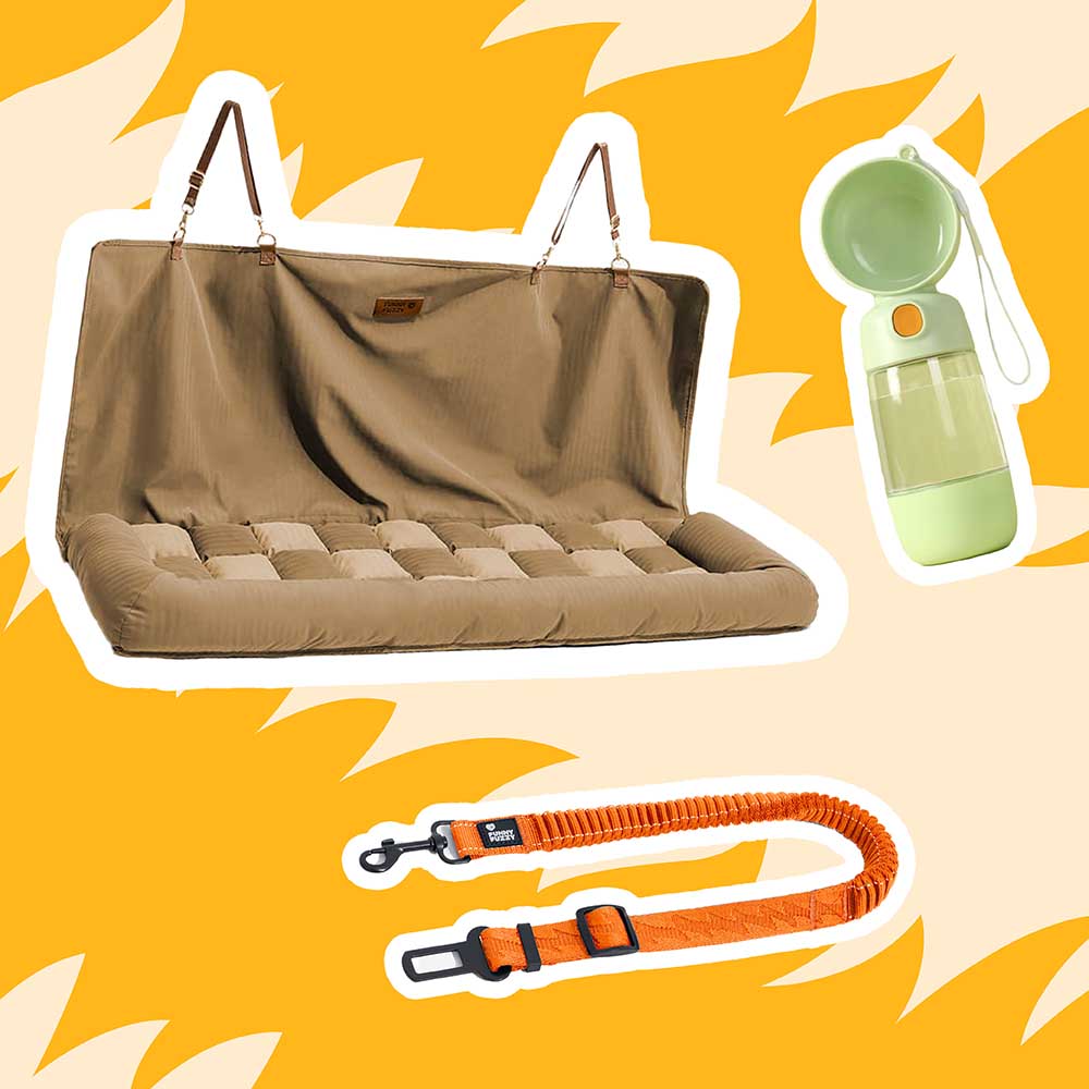Para perros grandes: acogedor paquete de viajes de autos de seguridad -3pcs