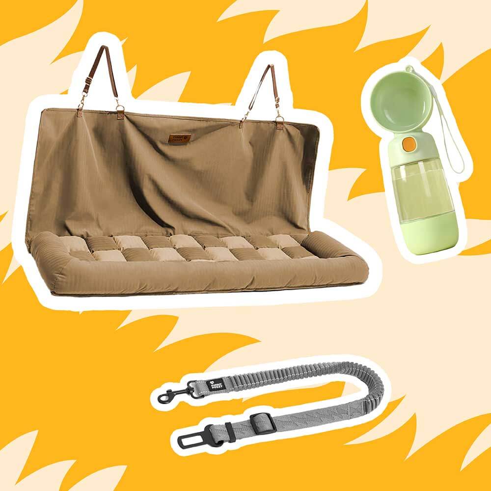 Para perros grandes: acogedor paquete de viajes de autos de seguridad -3pcs