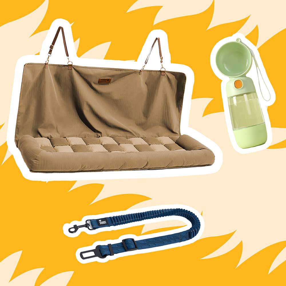 Para perros grandes: acogedor paquete de viajes de autos de seguridad -3pcs