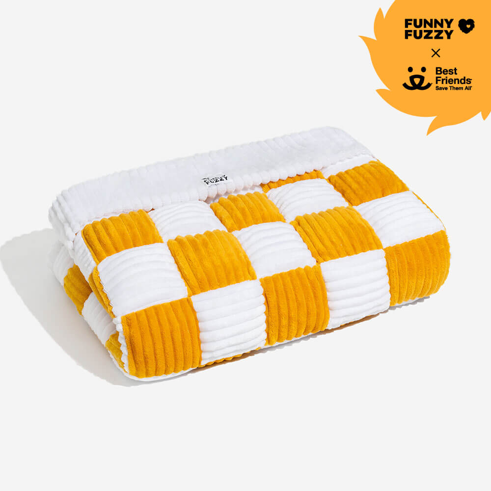 Cubierta protector de muebles para perros acogedores a cuadros de crema cuadrado