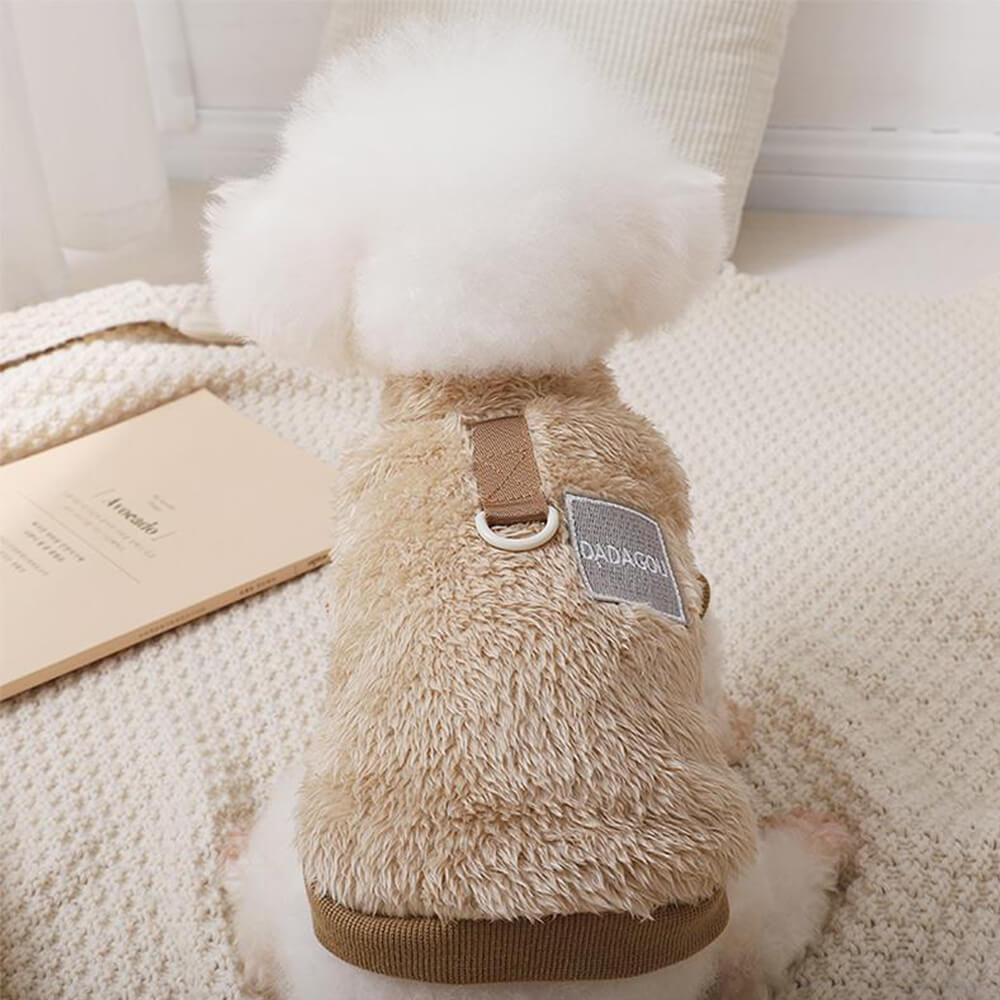 Chaleco de perro difuso cómodo y elegante: perfecto para caminatas de invierno