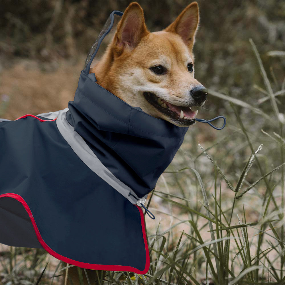 Impermeable reflectante ajustable con perros de bolsillo para perros que coinciden con la estadía del impermeable