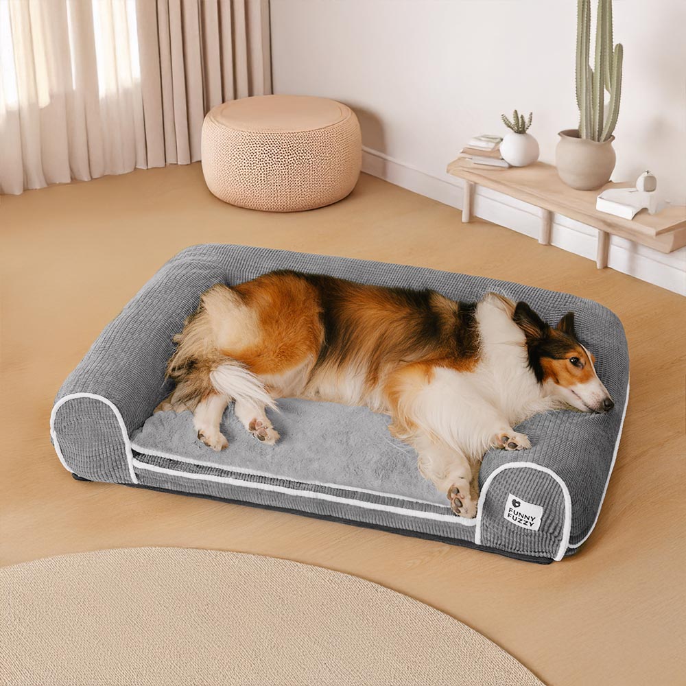 Sofá cama ortopédico para perros de franela de lujo de doble capa