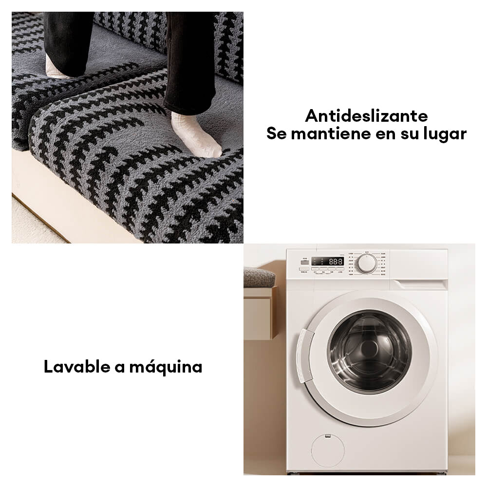 Funda de sofá mágica de rayas de espiga, suave, elástica y para todas las estaciones