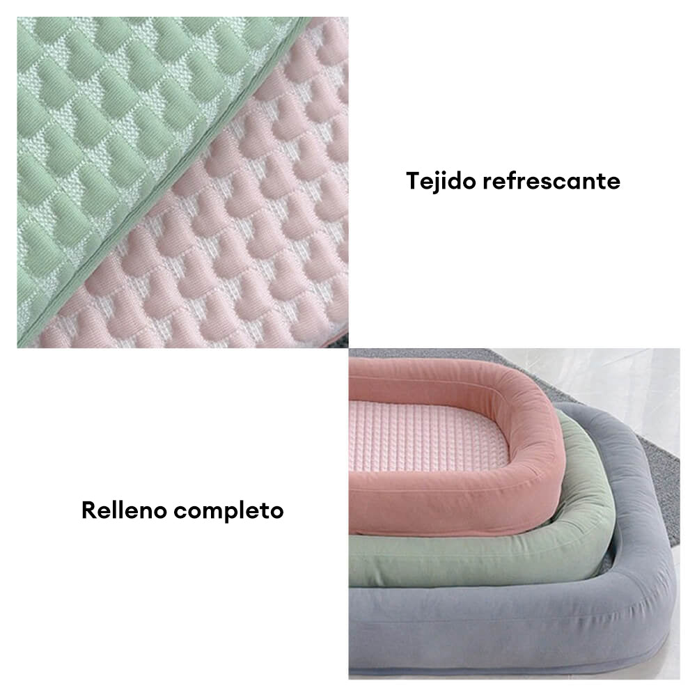 Cama para perros ovalada de temporada toda, reversible, lavable y de enfriamiento suave
