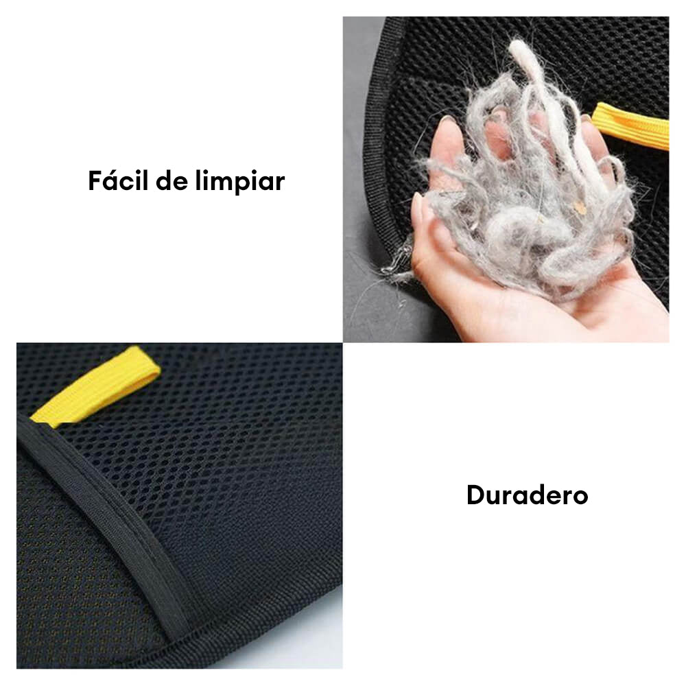 Guante para eliminar el pelo de mascotas con cerdas electrostáticas de doble cara