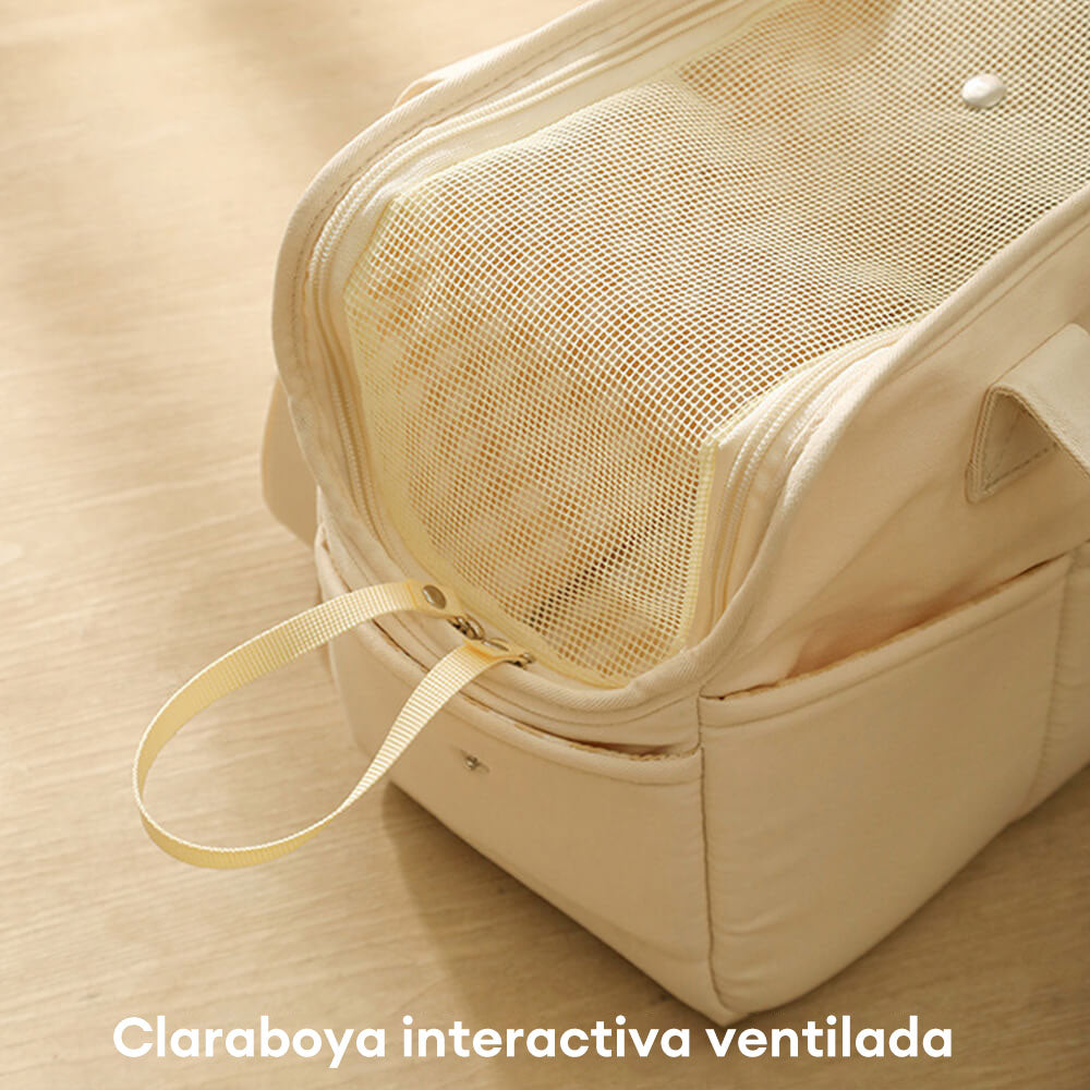 Bolsa transportadora para perros y gatos con estilo, a rayas y amigable para viajar