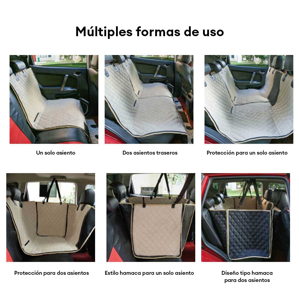 Funda de asiento para perro de coche impermeable y multiusos – Protector de asiento trasero convertible para mascotas