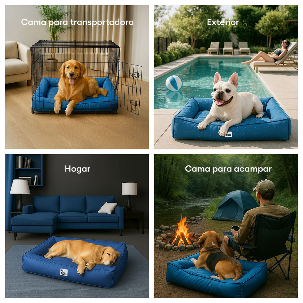 Cama para perro grande ortopédica y totalmente impermeable con soporte envolvente