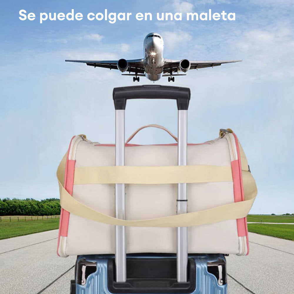 Bolso bandolera multi-bolsillos con diseño en bloques de color para transportar gatos