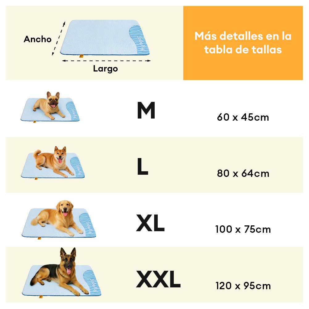 Alfombrilla para perros grande, lavable, antideslizante - Siesta refrescante