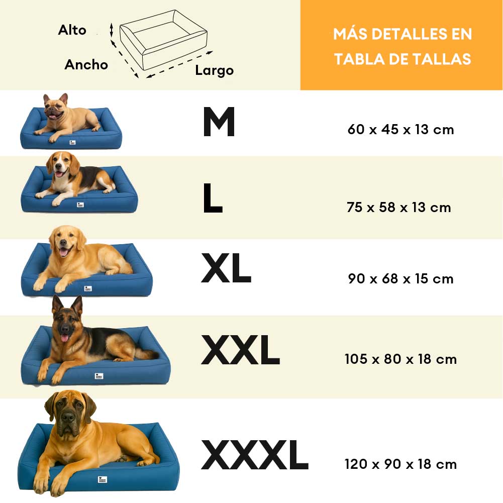 Cama para perro grande ortopédica y totalmente impermeable con soporte envolvente