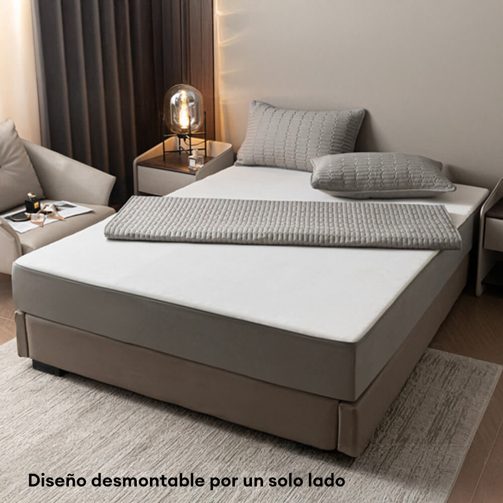 Protector de colchón impermeable con cremallera de completo cierre, suave y antibacterial