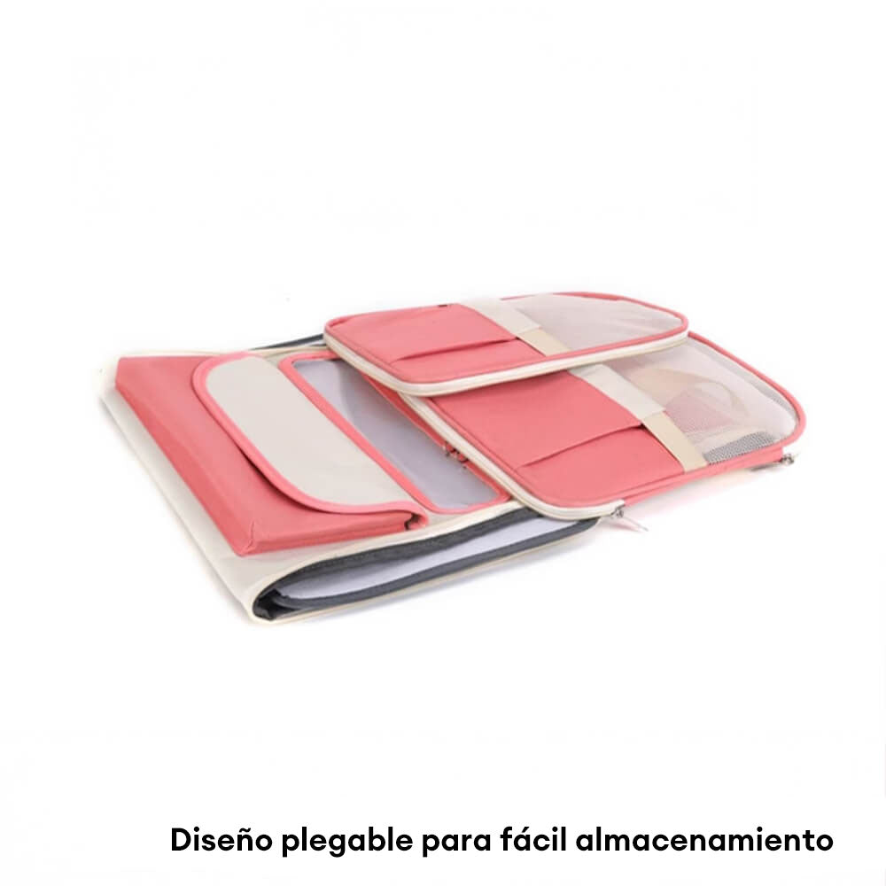 Bolso bandolera multi-bolsillos con diseño en bloques de color para transportar gatos