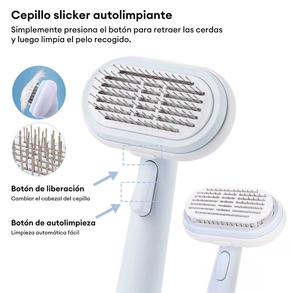 Kit de aseo para mascotas: cepillo autolimpiante 5 en 1 para perros y gatos