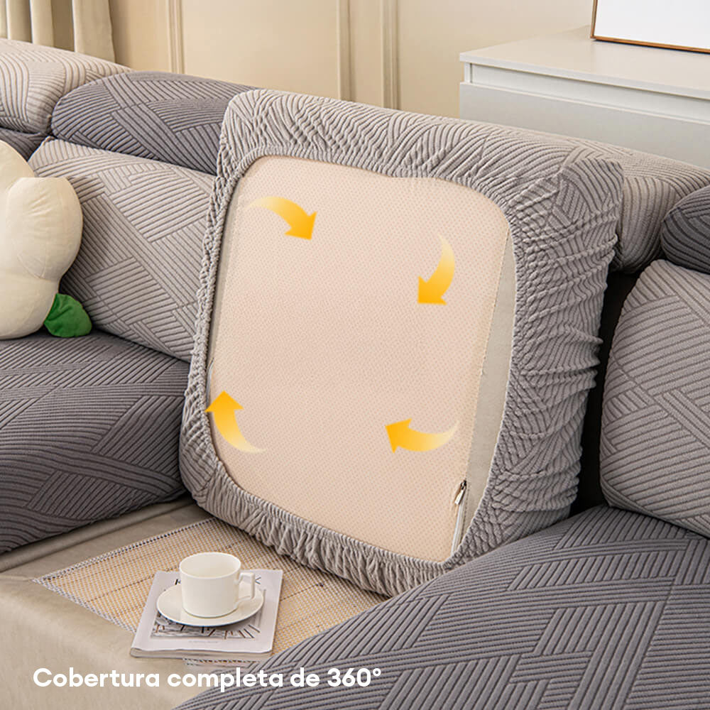 Funda de sofá mágica moderna de geometría elástica y envoltura completa