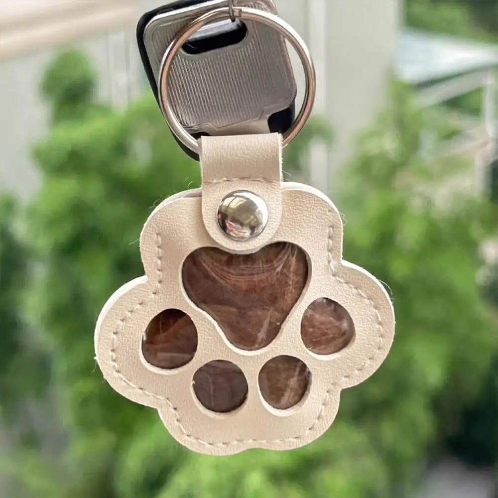 Llavero con relicario de memoria para cabello de mascota