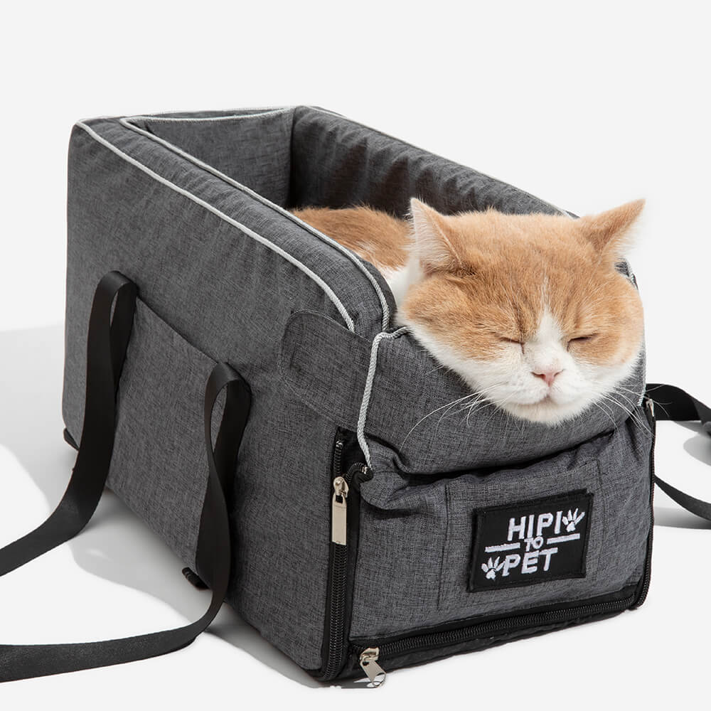 Asiento de auto para mascotas de consola de miradas de gamuza portátil