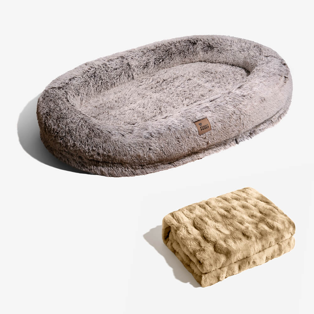 Luxury Super Large Sleep Deeper Oval Bed With Blanket - FUNNYFUZZY