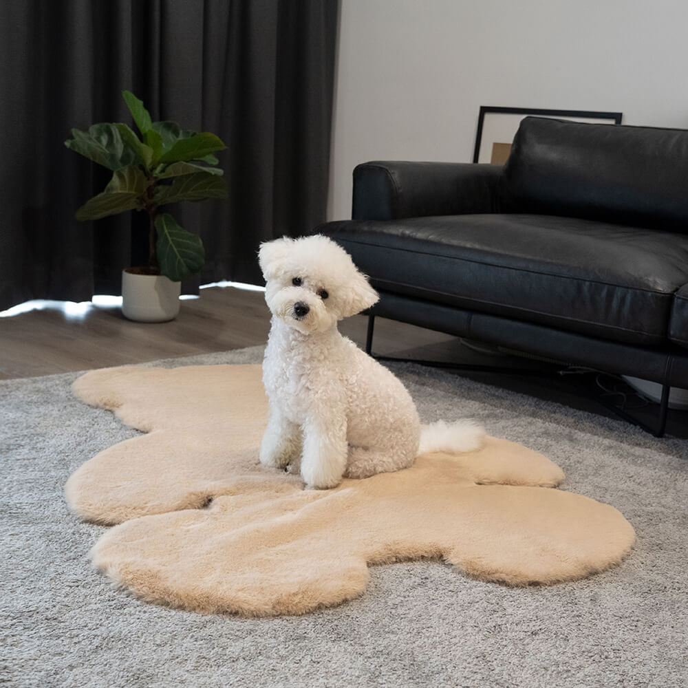 Alfombra de mascota grande y esponjosa de oso en forma de peluche