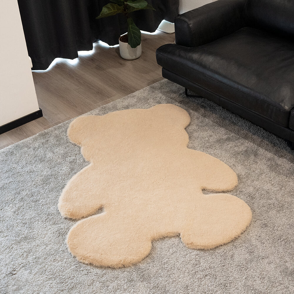 Alfombra de mascota grande y esponjosa de oso en forma de peluche