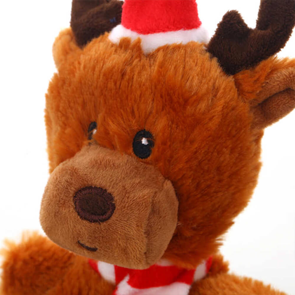 Muñeco de Papá Noel navideño, juguete interactivo de peluche para perros con chirrido duradero