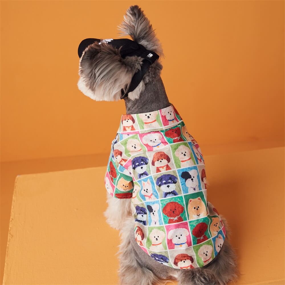 Ropa de cabeza de perro estampada linda de moda de verano para perros para mascotas pequeñas a medianas