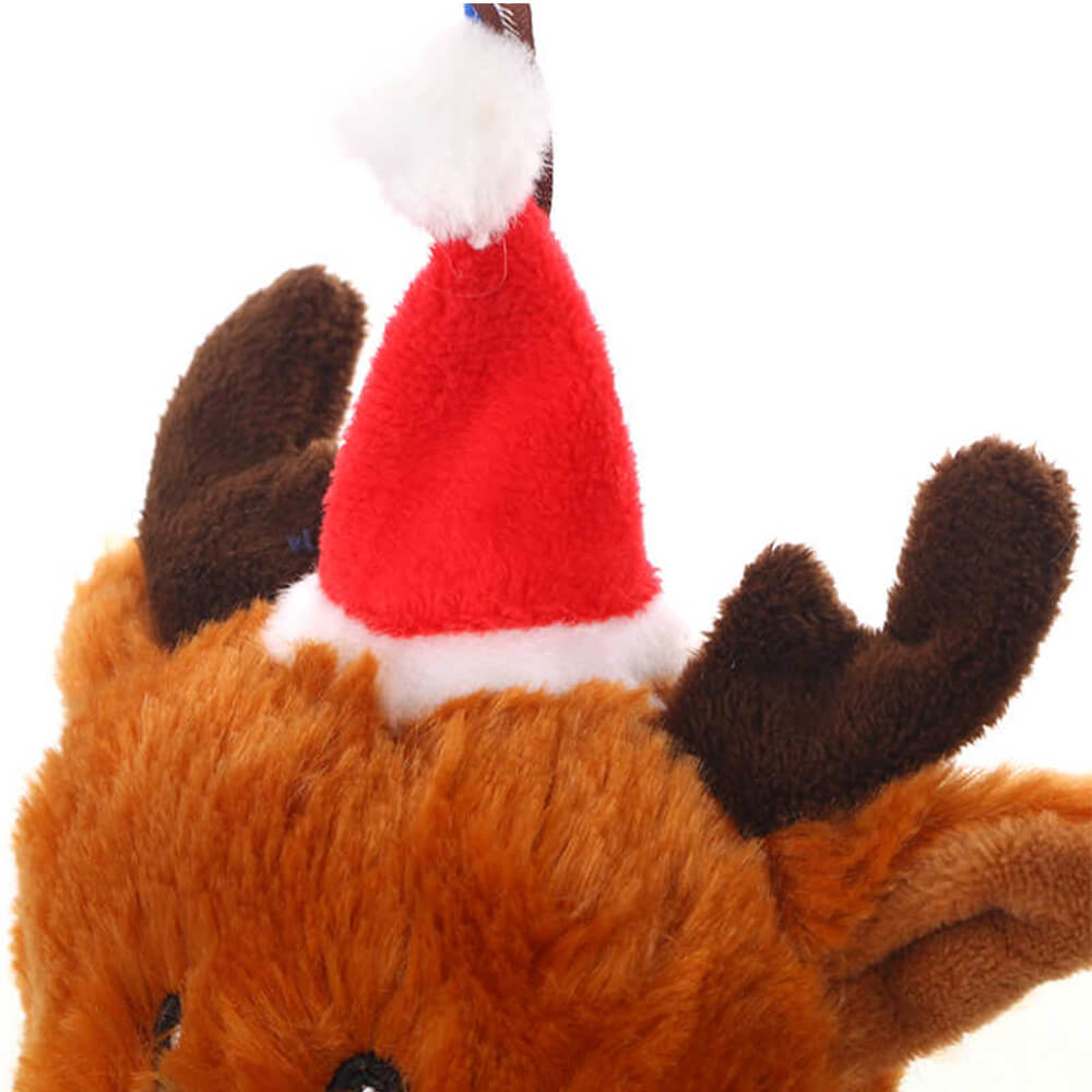 Muñeco de Papá Noel navideño, juguete interactivo de peluche para perros con chirrido duradero