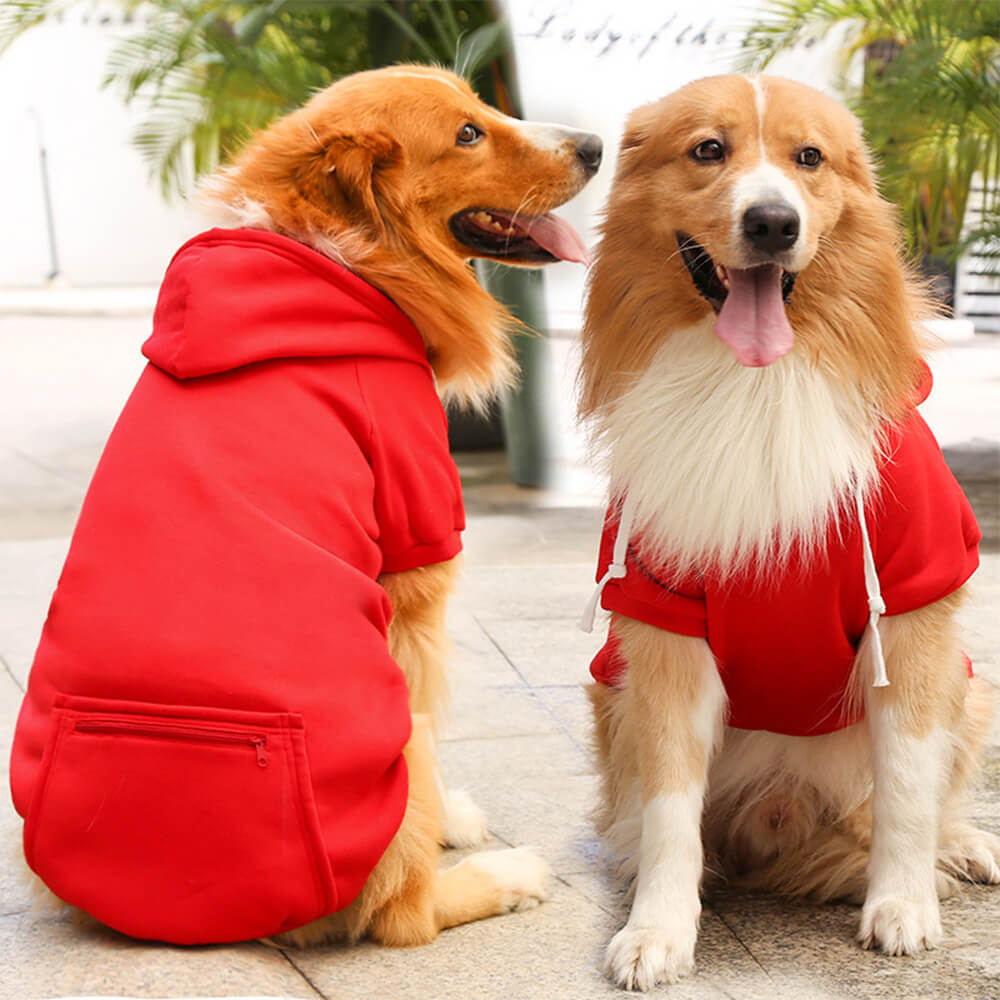 Sudadera con capucha de color sólido para combinar con el perro y su dueño