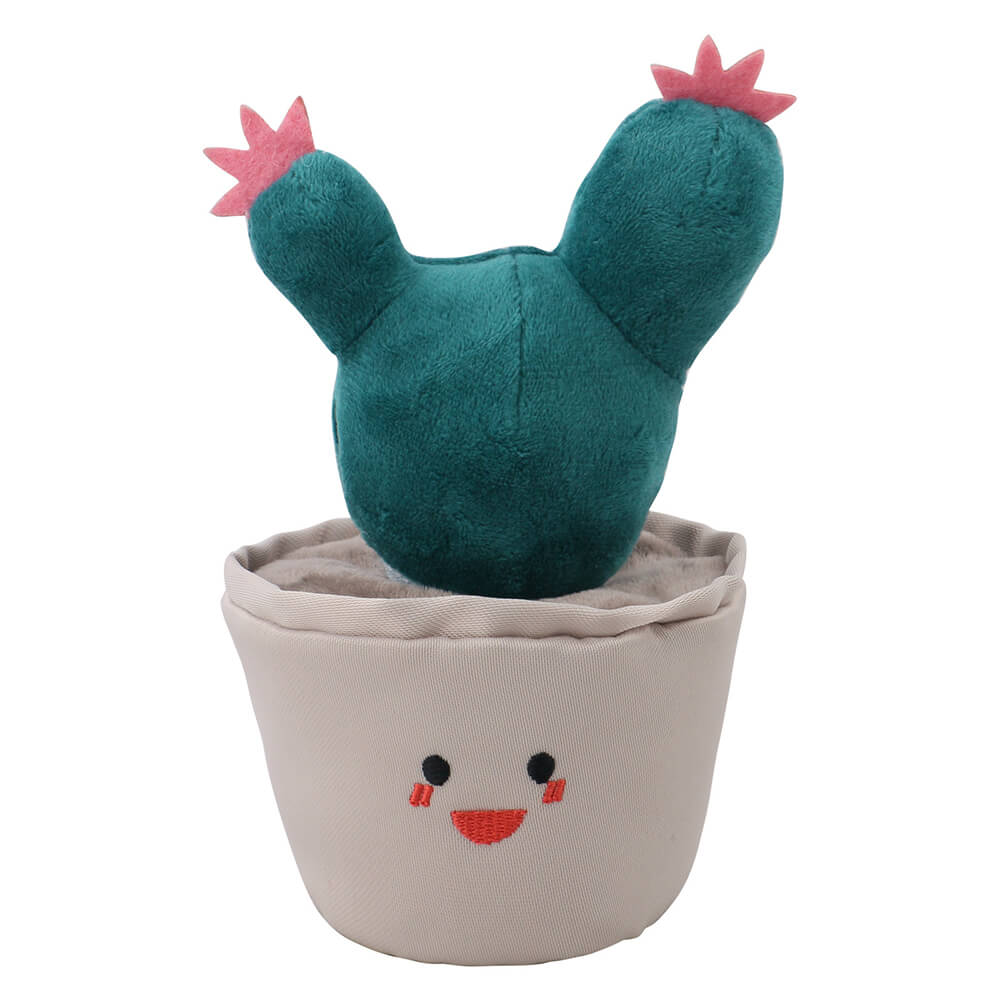 Juguete interactivo de peluche con forma de cactus y chirrido para perros con alimentación lenta