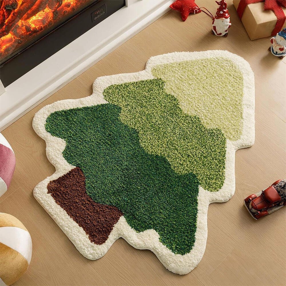 Paquete de Alfombra decorativa antideslizante multiusos para el hogar de gran superficie con diseño de Feliz Navidad-3 pzas