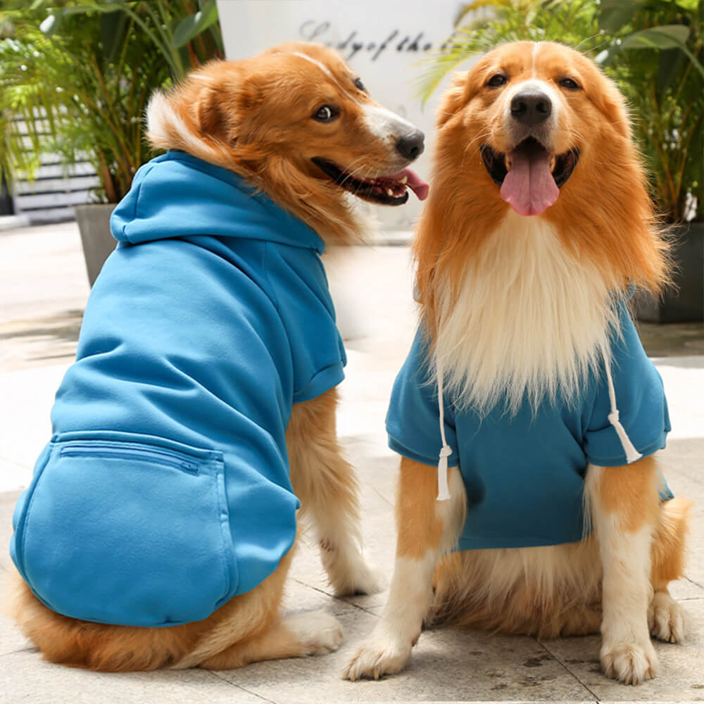 Sudadera con capucha de color sólido para combinar con el perro y su dueño